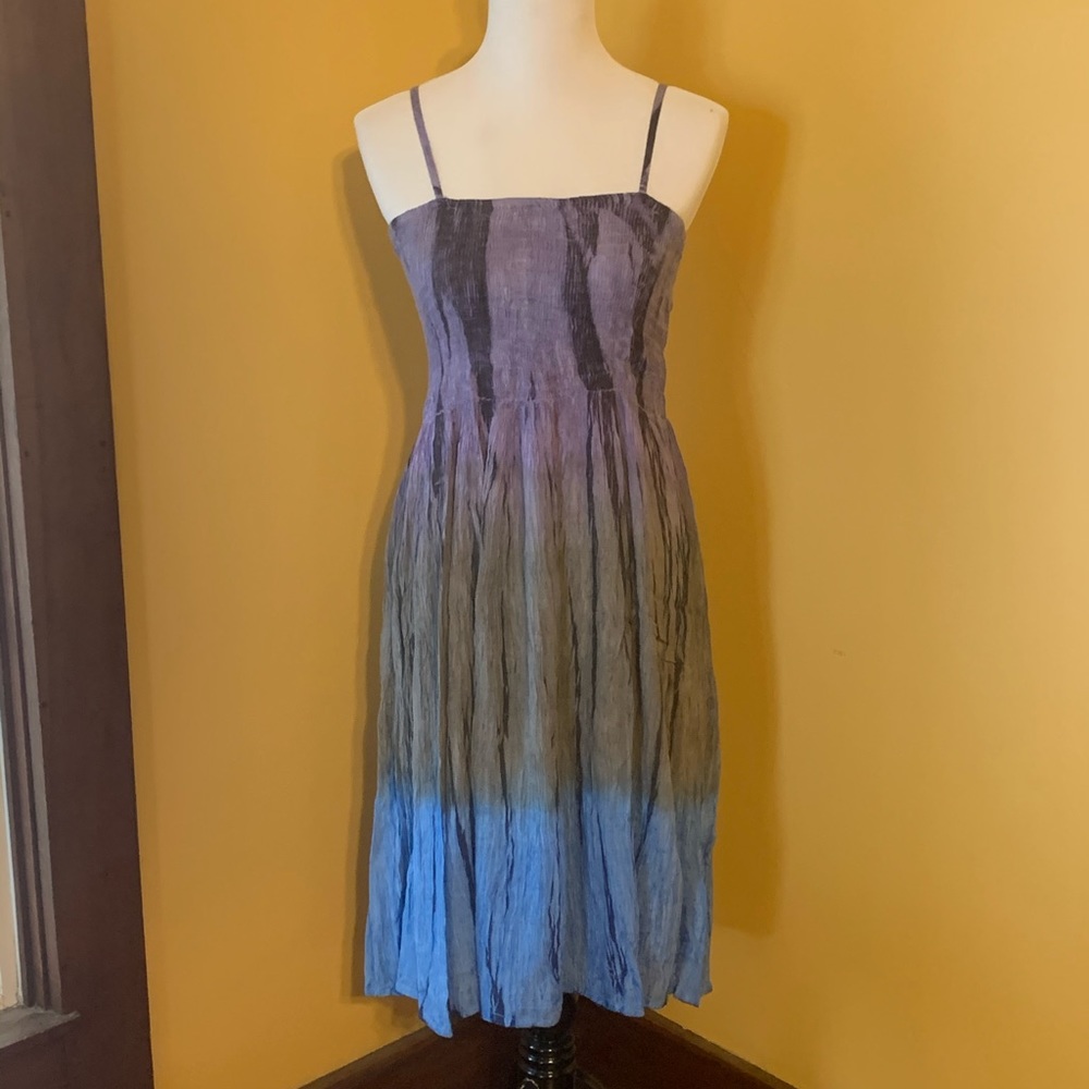 Smocked Crinkle Tye-Dye Sundress